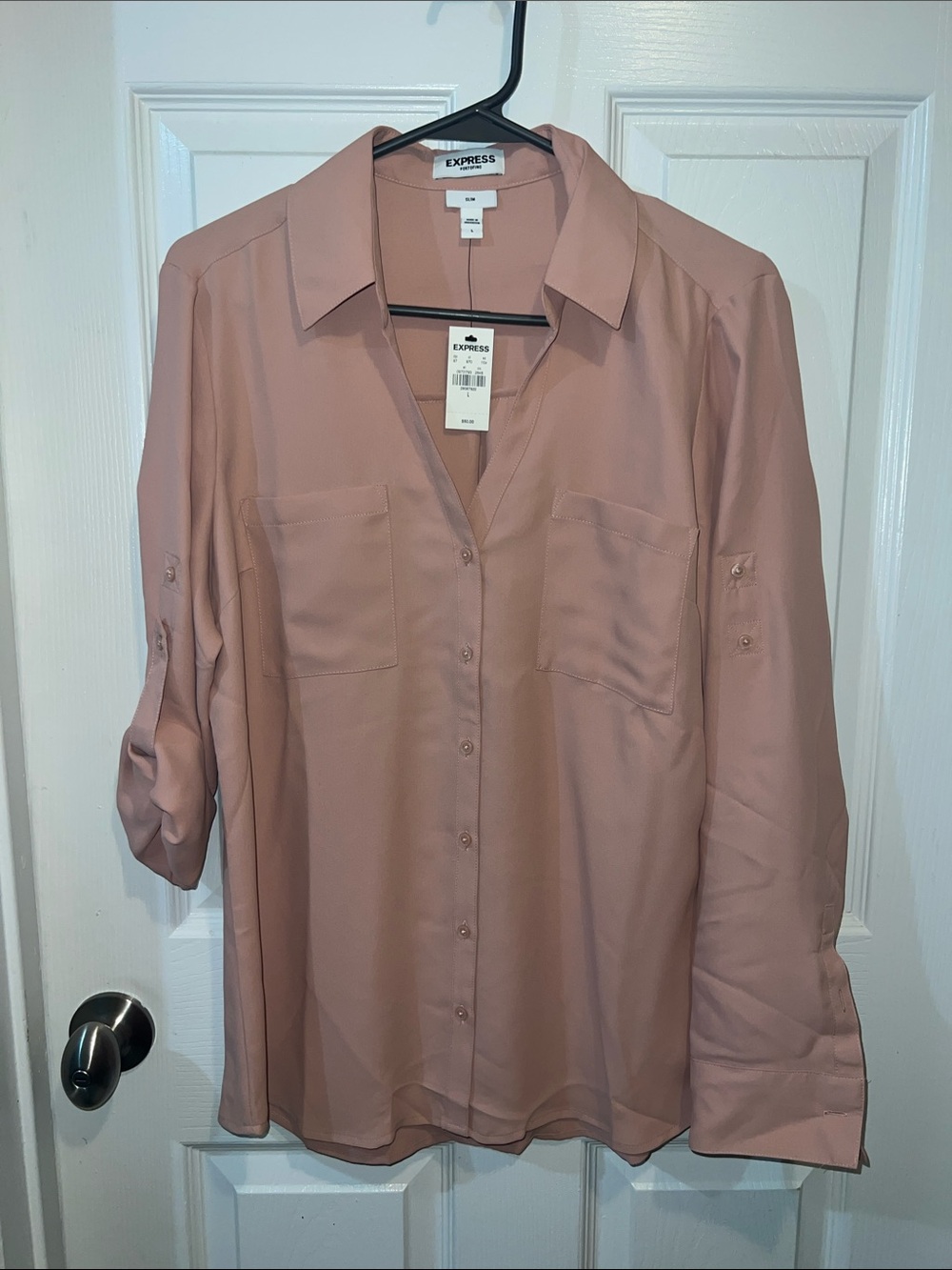 Express Dusty Rose Button-Front Shirt
